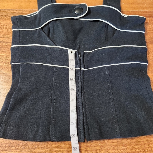 BEBE Black Women's Top with Button Detail SZ 2 - Picture 8 of 12